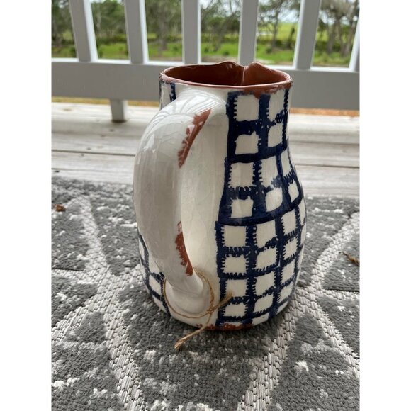 MudPie Pitcher Vase Blue White NEW Retired Item - Picture 3 of 8
